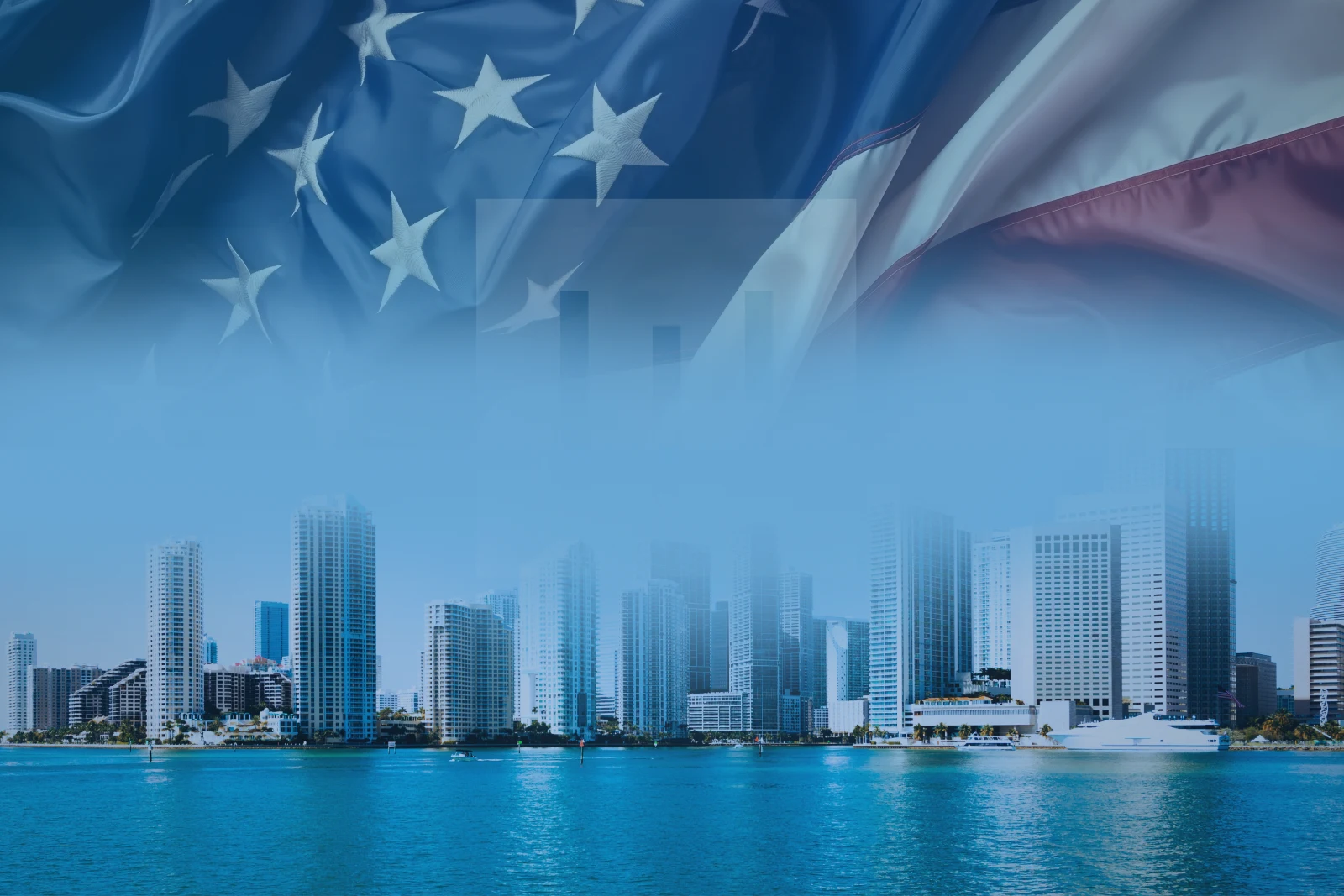 METRICA USA — US flag over the Miami skyline